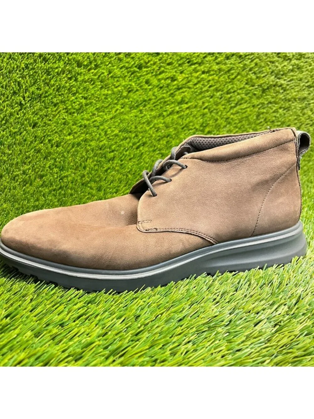 Ecco CS20 Hybrid Mens Size 8-8.5 Brown Classic Plain Toe Leather Chukka Boots